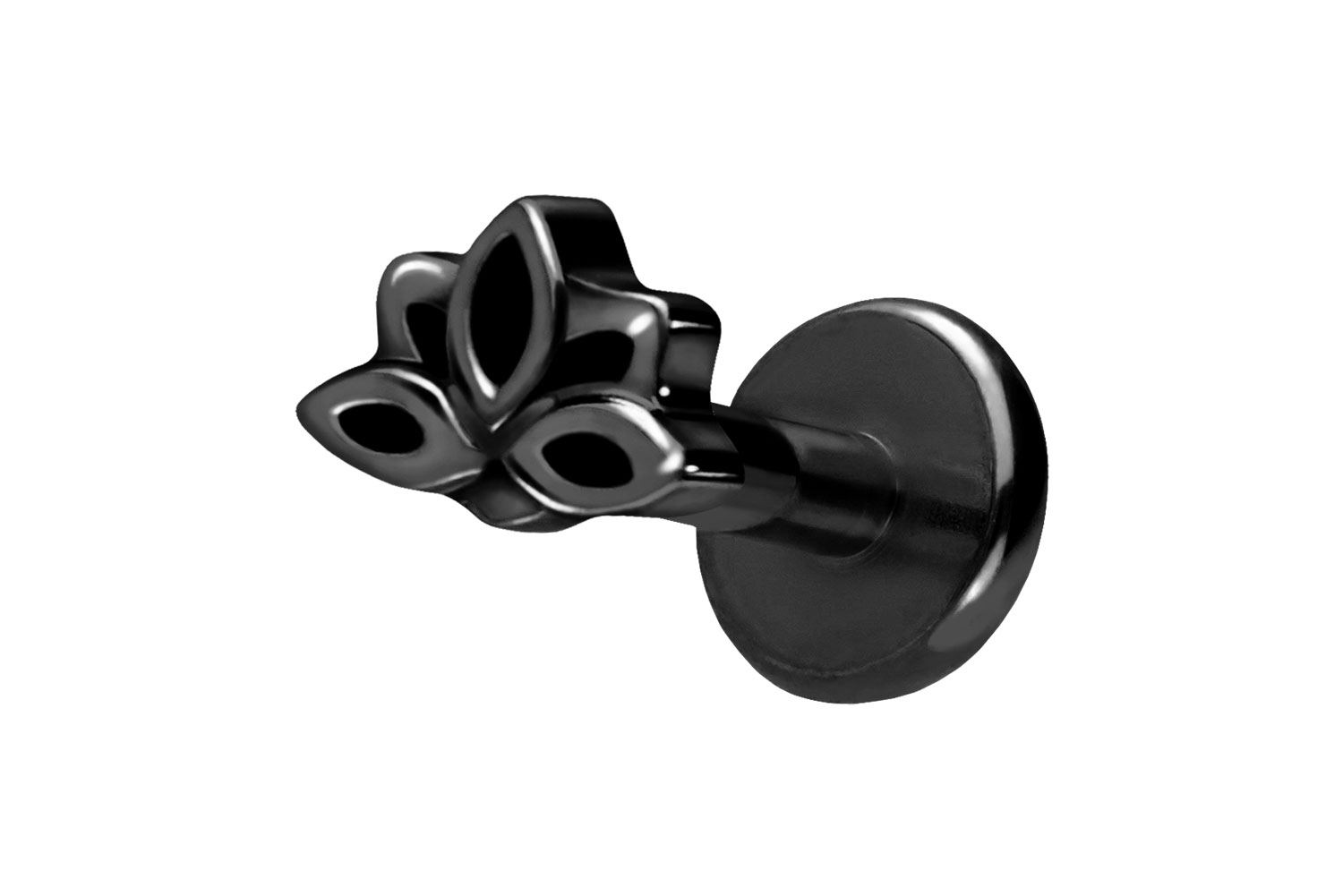 Titan Labret Piercing mit Push Fit LOTUSBLÜTE